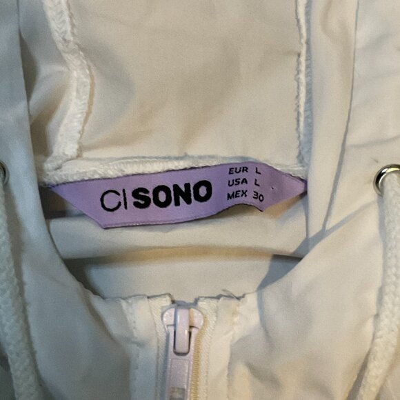 CI SONO Water Proof Lightweight Jacket Hooded Windbreaker Womens‎ Size Large - Picture 3 of 7
